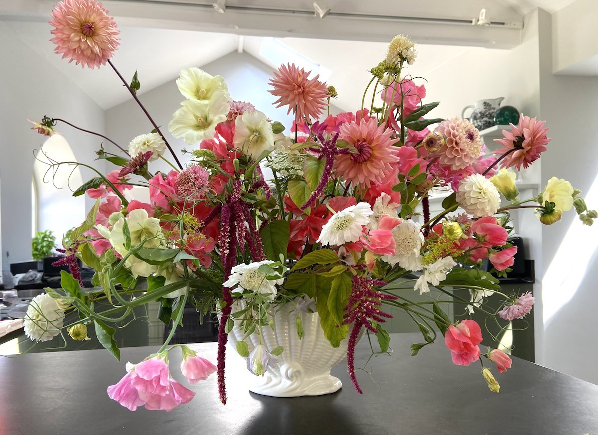 A flower arrangement by Frog Lane Flower Farm